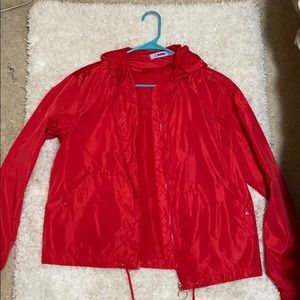 Red windbreaker